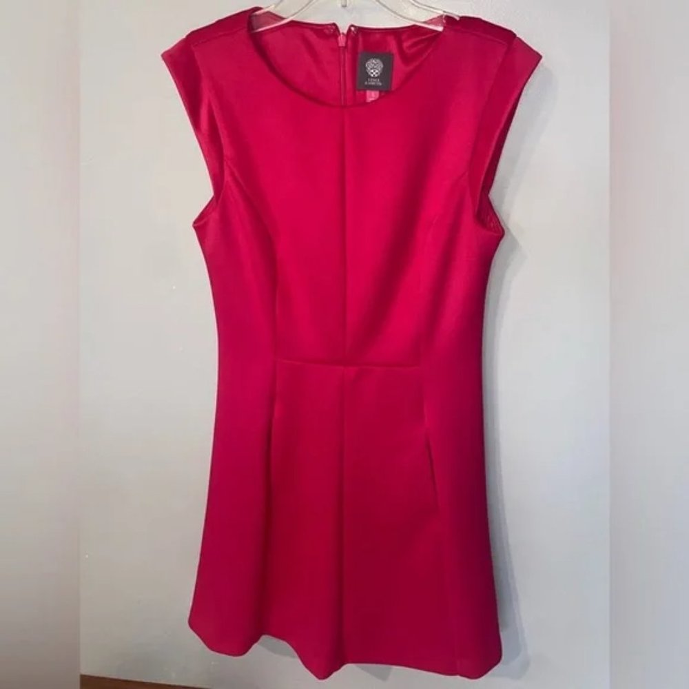 Vince Camuto Sleeveless Pink Evening Dress Size 6 Zipped Back W/Pockets Great